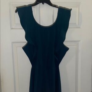 Dark Green Sleeveless Sheath Dress Scoop Neck Cocktail